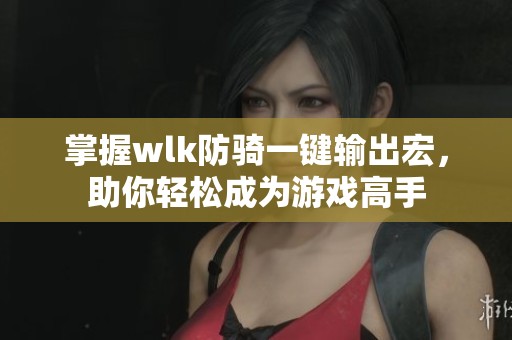 掌握wlk防骑一键输出宏，助你轻松成为游戏高手