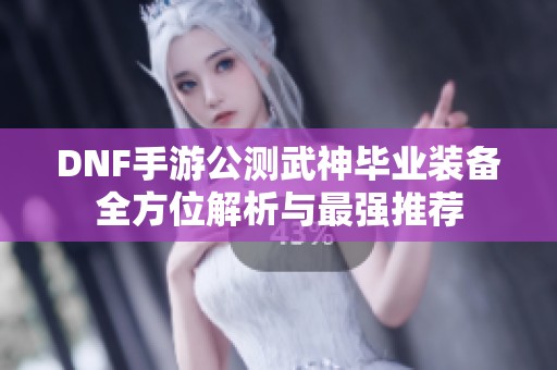 DNF手游公测武神毕业装备全方位解析与最强推荐