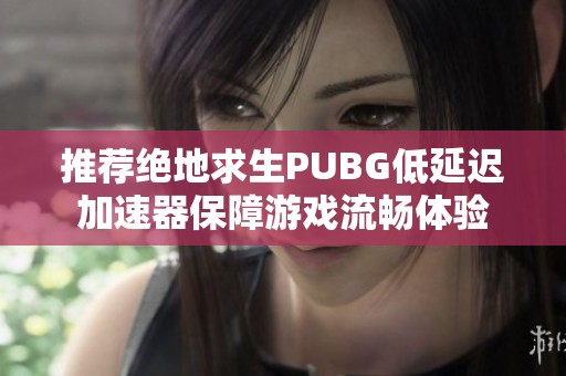 推荐绝地求生PUBG低延迟加速器保障游戏流畅体验