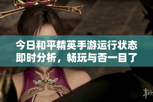 今日和平精英手游运行状态即时分析，畅玩与否一目了然