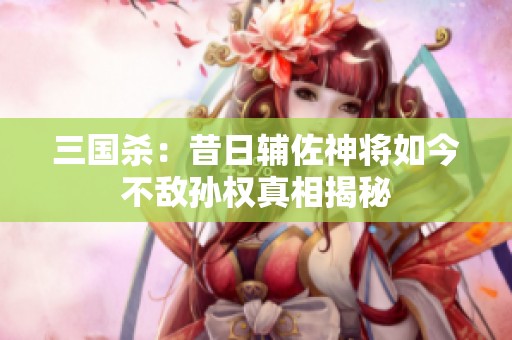 三国杀：昔日辅佐神将如今不敌孙权真相揭秘