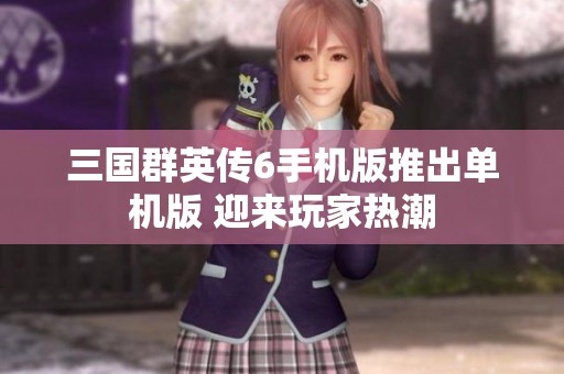 三国群英传6手机版推出单机版 迎来玩家热潮