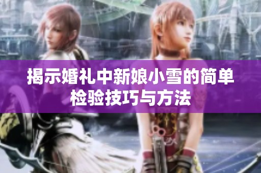 揭示婚礼中新娘小雪的简单检验技巧与方法