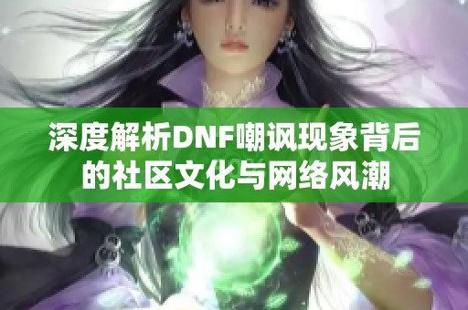 深度解析DNF嘲讽现象背后的社区文化与网络风潮