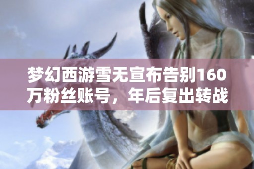 梦幻西游雪无宣布告别160万粉丝账号，年后复出转战新平