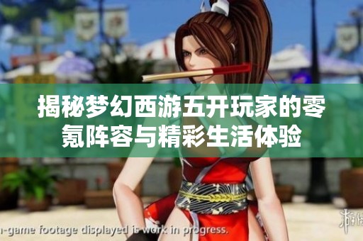 揭秘梦幻西游五开玩家的零氪阵容与精彩生活体验
