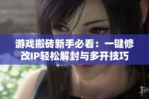 游戏搬砖新手必看：一键修改IP轻松解封与多开技巧