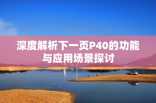 深度解析下一页P40的功能与应用场景探讨
