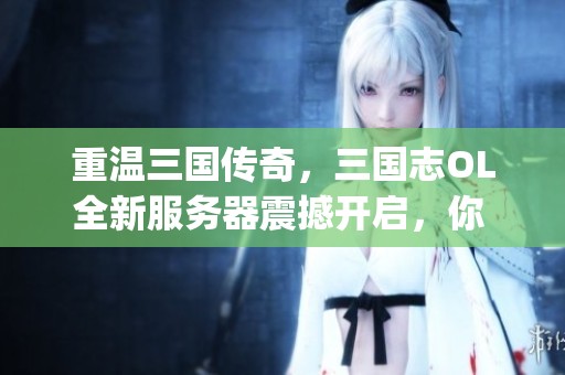重温三国传奇，三国志OL全新服务器震撼开启，你 ready 吗？