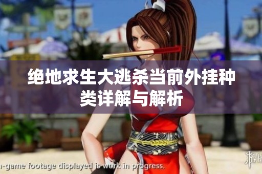 绝地求生大逃杀当前外挂种类详解与解析
