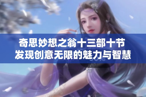 奇思妙想之翁十三部十节 发现创意无限的魅力与智慧