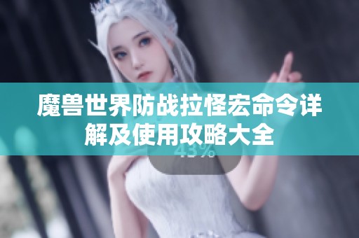 魔兽世界防战拉怪宏命令详解及使用攻略大全