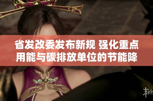 省发改委发布新规 强化重点用能与碳排放单位的节能降碳管理措施