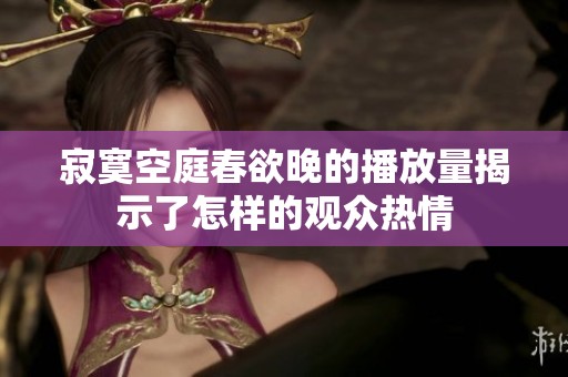 寂寞空庭春欲晚的播放量揭示了怎样的观众热情