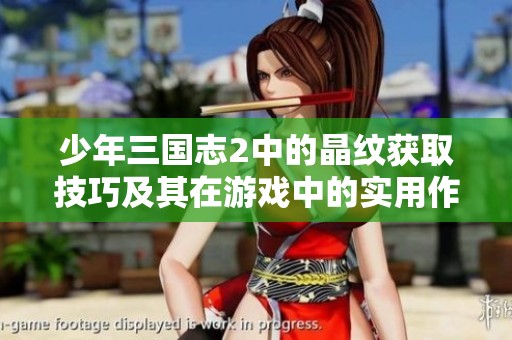 少年三国志2中的晶纹获取技巧及其在游戏中的实用作用全解析