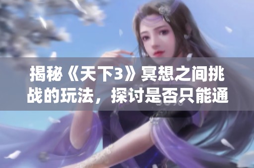 揭秘《天下3》冥想之间挑战的玩法，探讨是否只能通过yj来完成任务