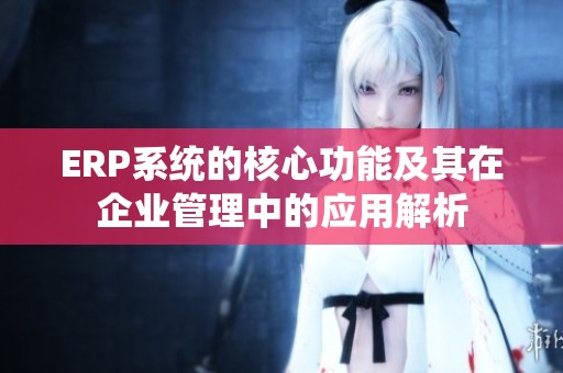 ERP系统的核心功能及其在企业管理中的应用解析