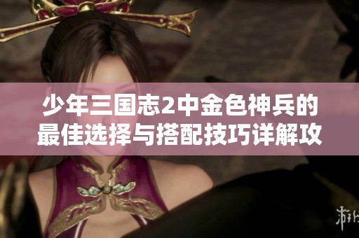 少年三国志2中金色神兵的最佳选择与搭配技巧详解攻略分享