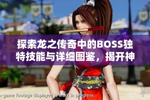 探索龙之传奇中的BOSS独特技能与详细图鉴，揭开神秘地点的全新秘密
