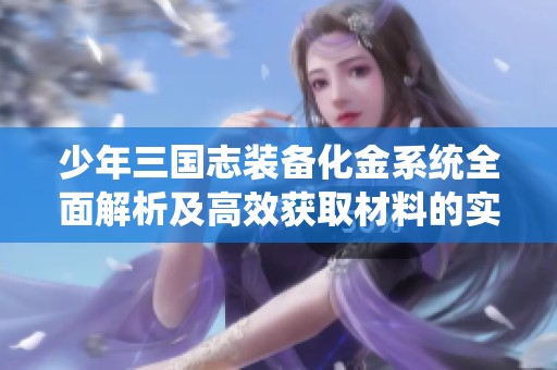 少年三国志装备化金系统全面解析及高效获取材料的实用策略分享