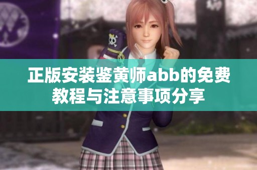 正版安装鉴黄师abb的免费教程与注意事项分享