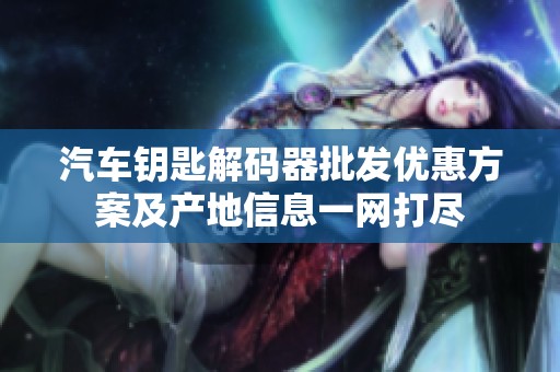 汽车钥匙解码器批发优惠方案及产地信息一网打尽