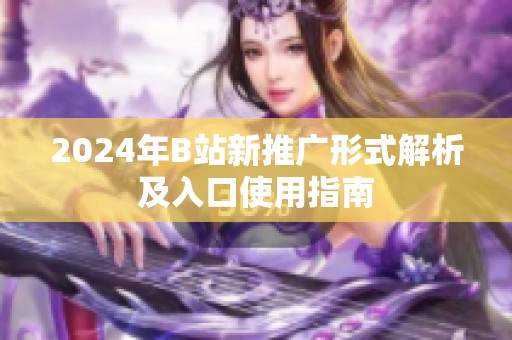 2024年B站新推广形式解析及入口使用指南