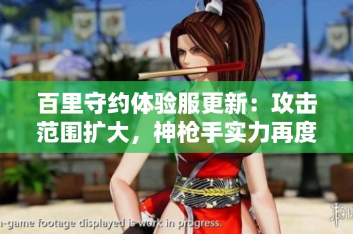 百里守约体验服更新：攻击范围扩大，神枪手实力再度增强