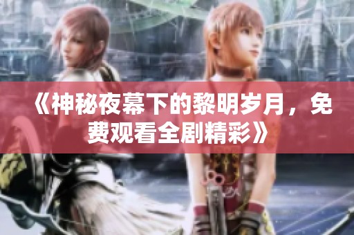 《神秘夜幕下的黎明岁月，免费观看全剧精彩》