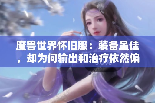 魔兽世界怀旧服：装备虽佳，却为何输出和治疗依然偏低分析