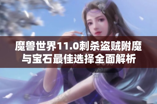 魔兽世界11.0刺杀盗贼附魔与宝石最佳选择全面解析