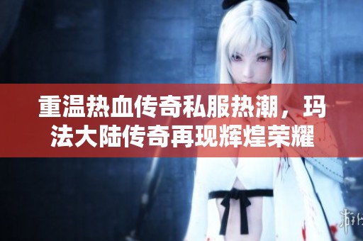 重温热血传奇私服热潮，玛法大陆传奇再现辉煌荣耀