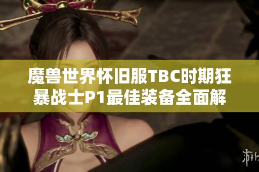 魔兽世界怀旧服TBC时期狂暴战士P1最佳装备全面解析与推荐