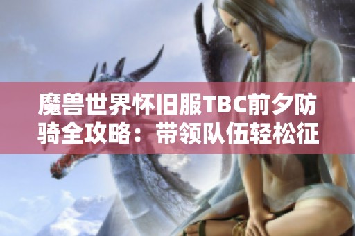 魔兽世界怀旧服TBC前夕防骑全攻略：带领队伍轻松征服血色寺院