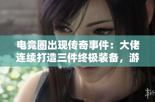 电竞圈出现传奇事件：大佬连续打造三件终极装备，游戏格局或将改变