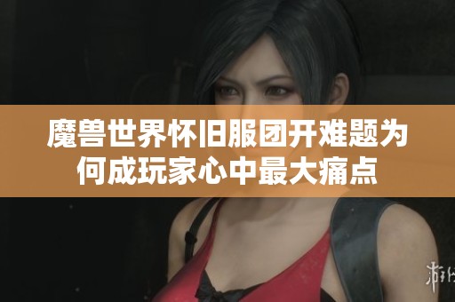 魔兽世界怀旧服团开难题为何成玩家心中最大痛点