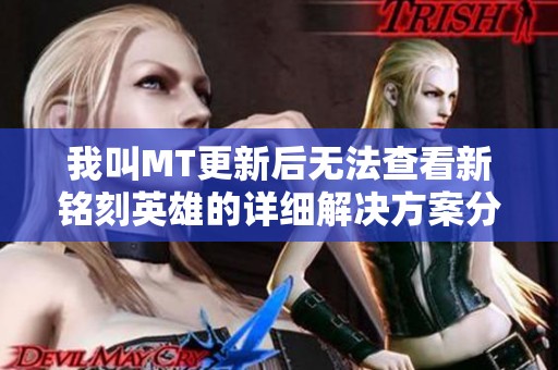 我叫MT更新后无法查看新铭刻英雄的详细解决方案分享
